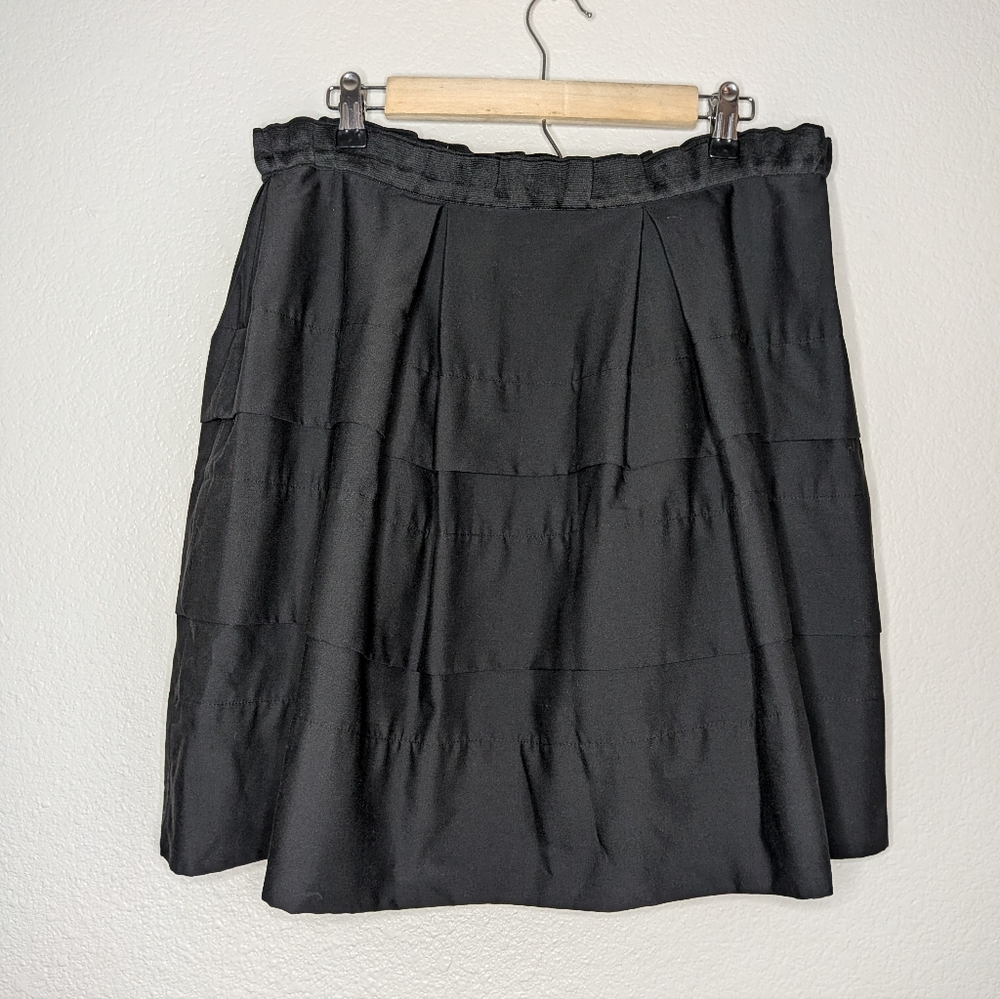 Aqua Womens Black Goth Witchy Whimsigoth  Tiered Mini Bubble Skirt L